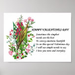SimpleWord Valentine Love Poem_Flower Gift Poster posters