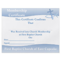Simplicity Blue Multi-purpose Church Certificate