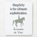 Simplicity Quote With Dressage Horse mousepads