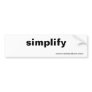 simplify, www.tenkarabum.com bumper sticker