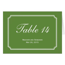 Simply Chic Wedding Table Number Card