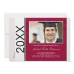 Simply Classic Graduation: Red & Greys invitations