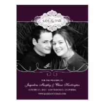 Simply Couture Save The Date Postcard - Purple