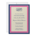 Simply Elegant 5x7 Fuchsia/Navy Wedding Invite invitations