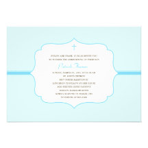 Simply Elegant Baptism/Christening Invite - Blue