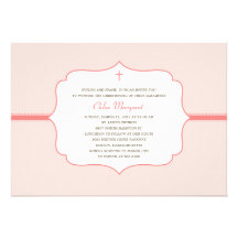 Simply Elegant Baptism/Christening Invite - Pink