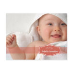 Simply Elegant (coral) Baby Birth Announcement postcards