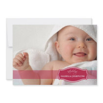 Simply Elegant (cranberry) Baby Birth Announcement