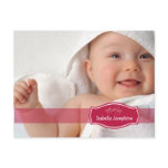 Simply Elegant (cranberry) Baby Birth Announcement postcards