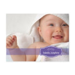 Simply Elegant (purple) Baby Birth Announcement postcards