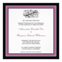 Simply Elegant Wedding Invitation (black/violet)