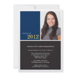 Simply modern navy graduation class of invitation