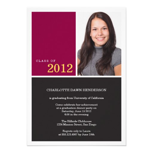 Simply modern red graduation class of invitation