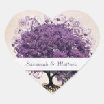 Simply Peachy  Heart Leaf Tree Wedding Seal Heart Stickers
