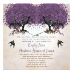 Simply Peachy Purple Vintage Heart Leaf Tree Announcements