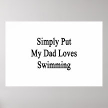 Simply Put My Dad Loves Swimming Posters