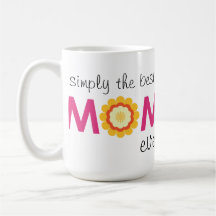 Simply the best mum ever pink flower photo heart coffee mugs