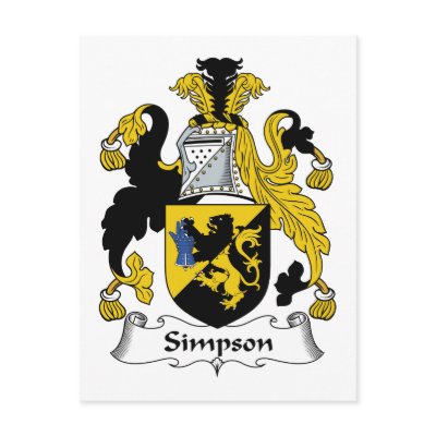 Simpson Family Crest Postcard