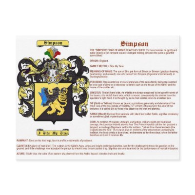 simpson (meaning) Post Card