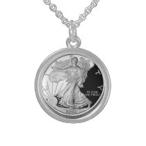 Simulated $100 Silver Coin Necklace necklaces