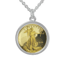 Simulated $50 Gold-Piece Necklace necklaces