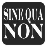 Sine Qua Non Famous Latin Quote: Words to live By Square Stickers