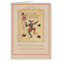 Sing a Song of Sixpence Good Luck Greeting Card