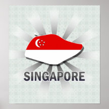 Singapore Flag Map 2.0 Print