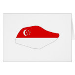 Singapore flag map greeting card