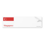 Singapore Flag with Name bumper stickers