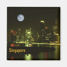 Singapore night lights magnets