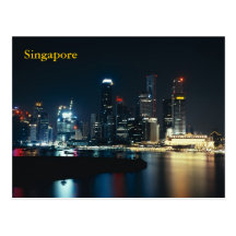 Singapore night lights postcard