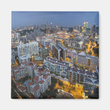 Singapore Skyline at Blue Hour Magnet