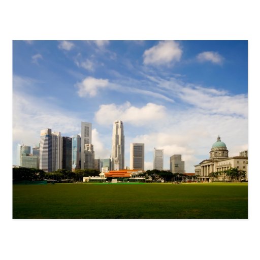 Singapore skyline postcard