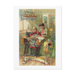 Singer Sewing Machine Ad "The First Lesson" Postcard