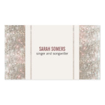 Singer Songwriter Sequins Look Business Cards