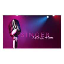 Singer, Vocalist, Solo, Performance Entertainment Business Cards