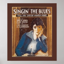 Singin' The Blues Vintage Song Sheet Posters