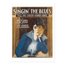 Singin' The Blues Vintage Songbook Cover Post Card