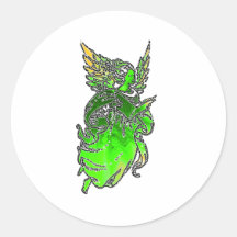Singing Angel Round Sticker
