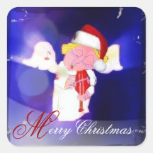Singing Angel Violin Player Christmas Stickers
