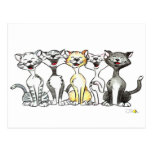 Singing cats postcard
