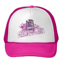 singing diva vintage microphone vector hat
