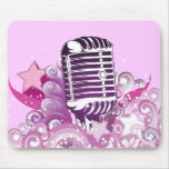 singing diva vintage microphone vector mouse pad