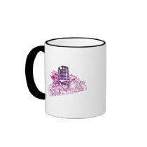 singing diva vintage microphone vector mugs