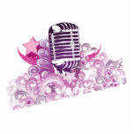 singing diva vintage microphone vector acrylic cut out
