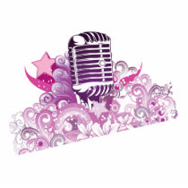 singing diva vintage microphone vector acrylic cut out