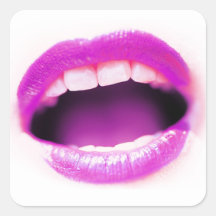 Singing Lips (pink) Square Sticker