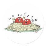 singing meatballs on spaghetti stickers