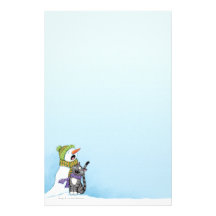 Singing Snowman and Cat Christmas Stationery